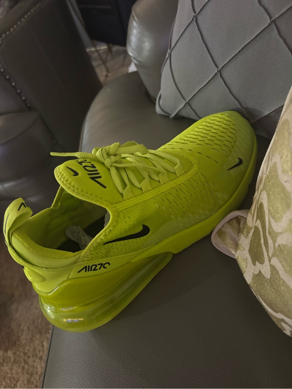 Nike Neon Green Air Max 270 Running Shoe